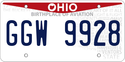 OH license plate GGW9928