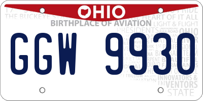 OH license plate GGW9930
