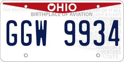OH license plate GGW9934