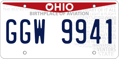 OH license plate GGW9941