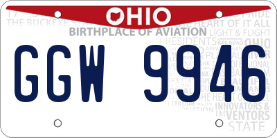 OH license plate GGW9946