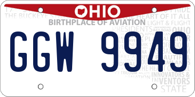 OH license plate GGW9949