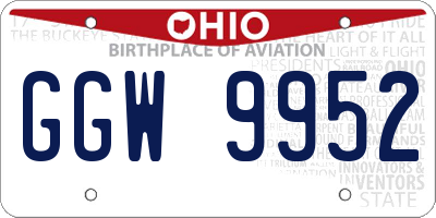 OH license plate GGW9952