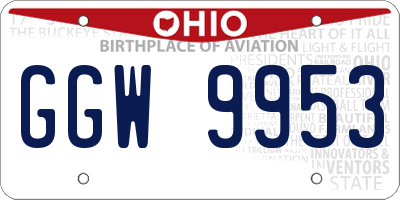 OH license plate GGW9953