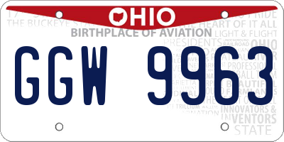 OH license plate GGW9963