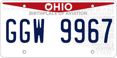 OH license plate GGW9967