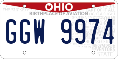 OH license plate GGW9974
