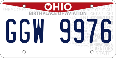 OH license plate GGW9976