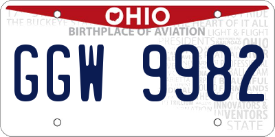 OH license plate GGW9982
