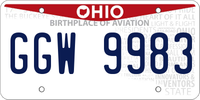 OH license plate GGW9983