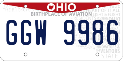 OH license plate GGW9986