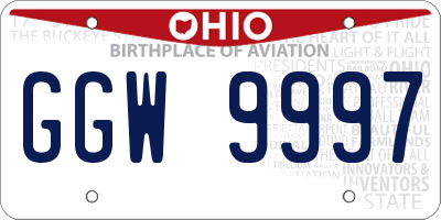 OH license plate GGW9997