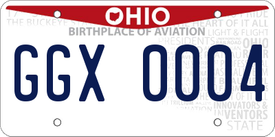 OH license plate GGX0004