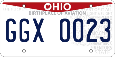 OH license plate GGX0023
