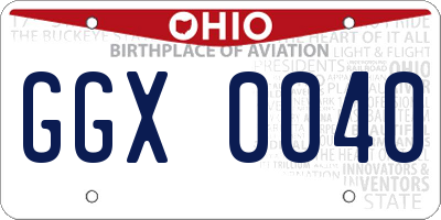 OH license plate GGX0040