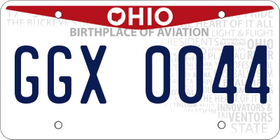 OH license plate GGX0044