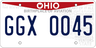 OH license plate GGX0045