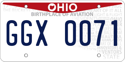 OH license plate GGX0071