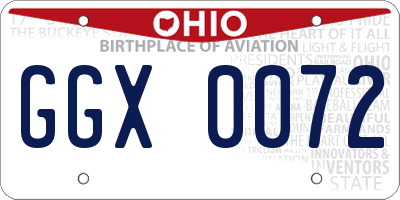 OH license plate GGX0072