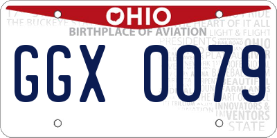 OH license plate GGX0079