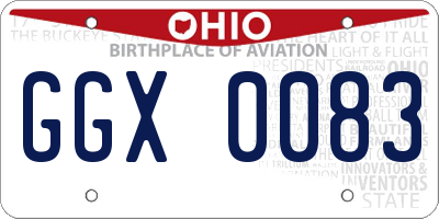 OH license plate GGX0083