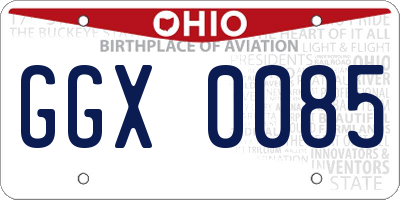 OH license plate GGX0085