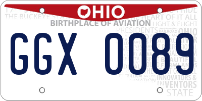 OH license plate GGX0089