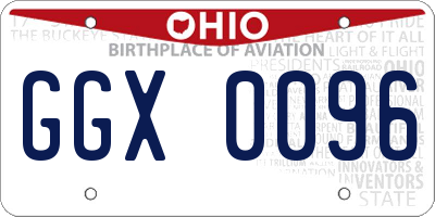 OH license plate GGX0096