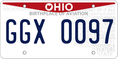 OH license plate GGX0097