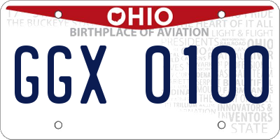 OH license plate GGX0100