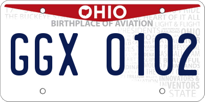 OH license plate GGX0102