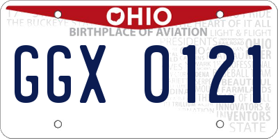 OH license plate GGX0121