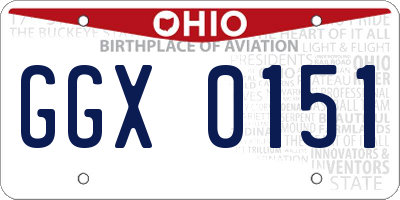 OH license plate GGX0151