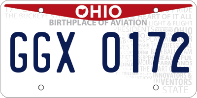 OH license plate GGX0172