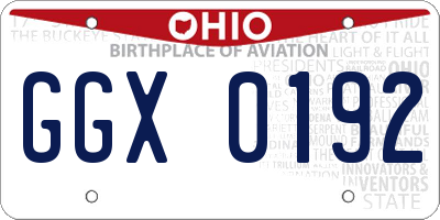 OH license plate GGX0192