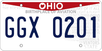 OH license plate GGX0201