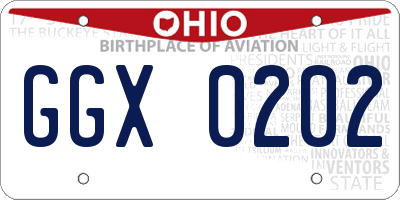 OH license plate GGX0202