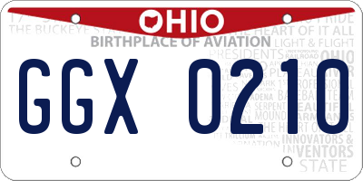 OH license plate GGX0210