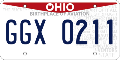 OH license plate GGX0211