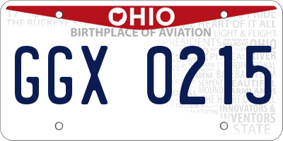 OH license plate GGX0215