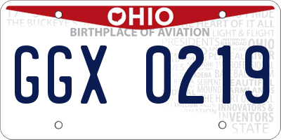 OH license plate GGX0219