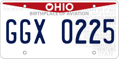 OH license plate GGX0225