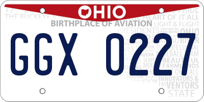 OH license plate GGX0227
