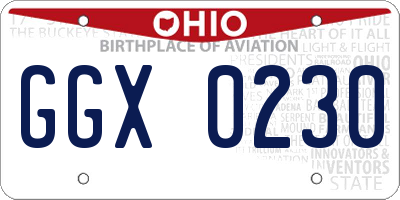 OH license plate GGX0230