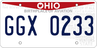 OH license plate GGX0233