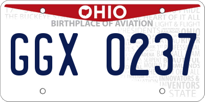 OH license plate GGX0237