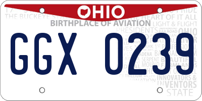 OH license plate GGX0239