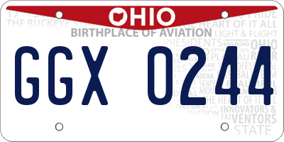 OH license plate GGX0244
