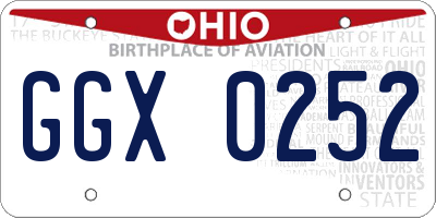 OH license plate GGX0252