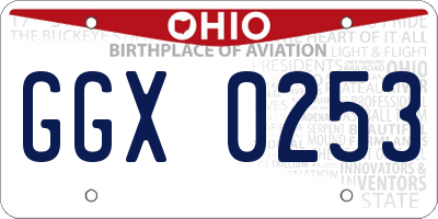 OH license plate GGX0253